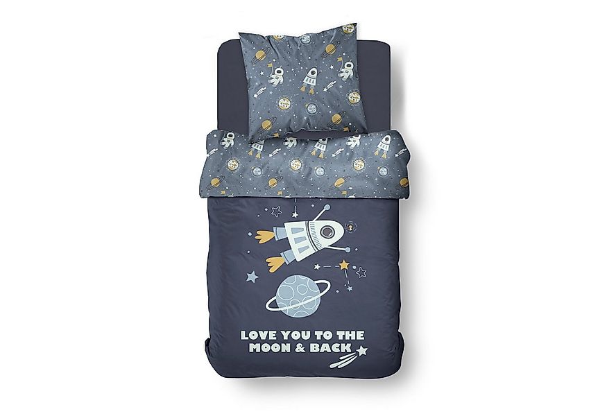 Familando Kinderbettwäsche Weltall Sterne 135x200 80x80 cm aus 100% Baumwol günstig online kaufen