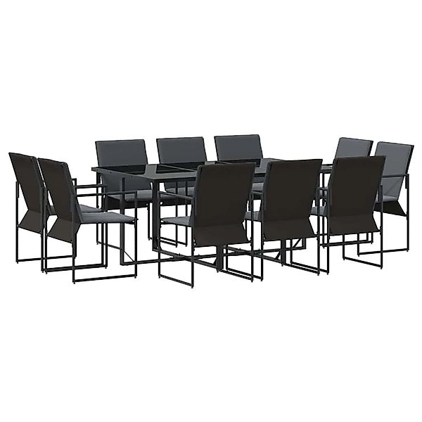 vidaXL Garten Essgruppe 11-Tlg Schwarz Stahl 3335869 günstig online kaufen