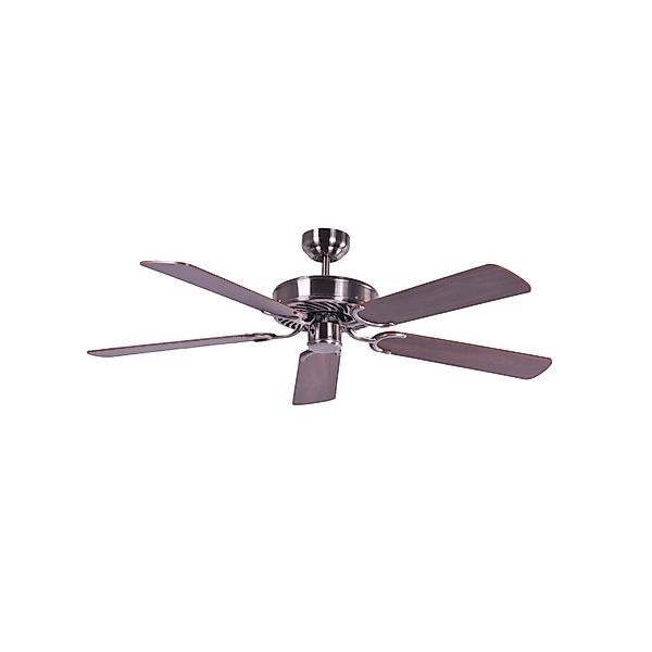 Pepeo Deckenventilator Potkuri Aged Silver - Walnuss 132 cm mit Zugkette günstig online kaufen