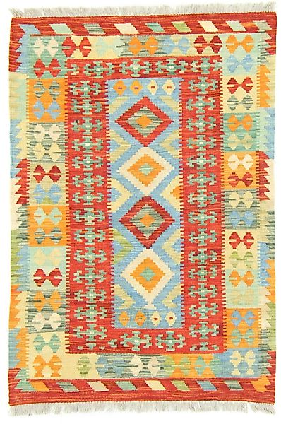morgenland Wollteppich »Kelim Afghan Teppich handgewebt rot«, rechteckig, K günstig online kaufen
