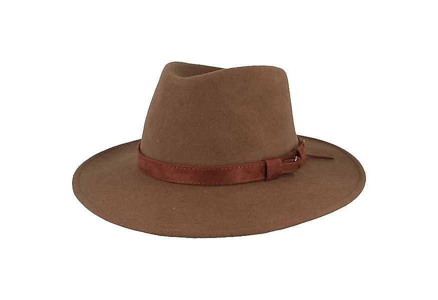 Breiter Filzhut rollbar aus Wollfilz mit Fransen günstig online kaufen