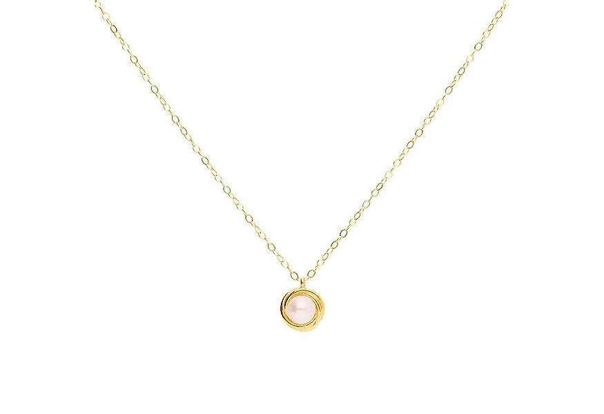 Suzan Gold Kette mit Anhänger 375er Gold Damen Halskette – Perlenanhänger, günstig online kaufen