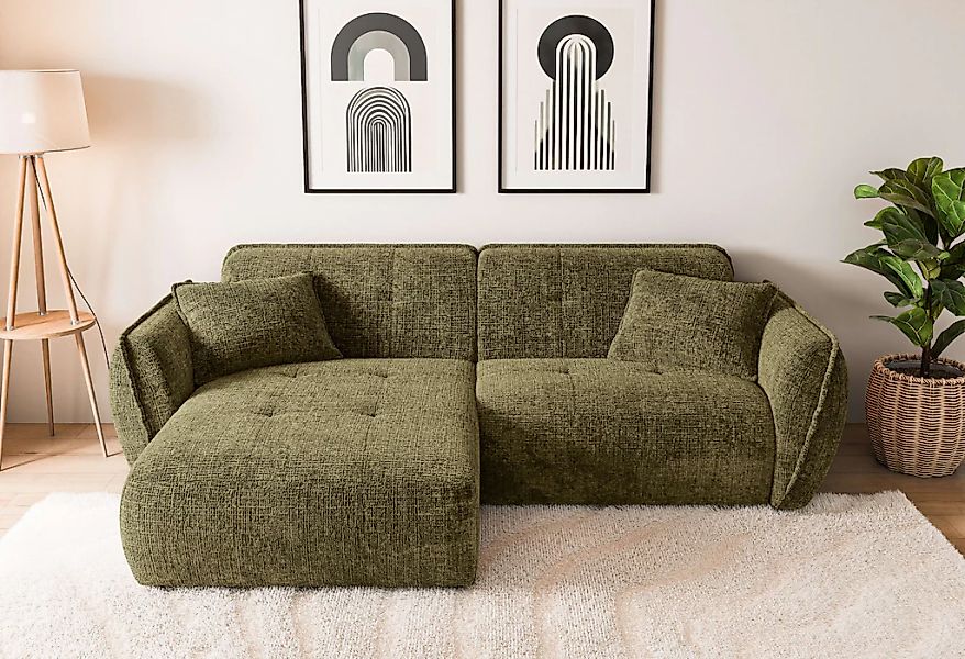 Home affaire Ecksofa "MIRELDA L-Form mit Steppungen, Recamiere rechts/links günstig online kaufen