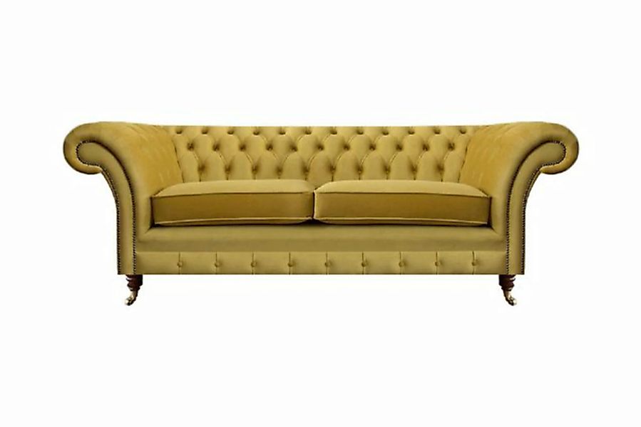 JVmoebel 2-Sitzer Sofa Couch Zweisitzer Luxus Einrichtung Gelb Chesterfield günstig online kaufen
