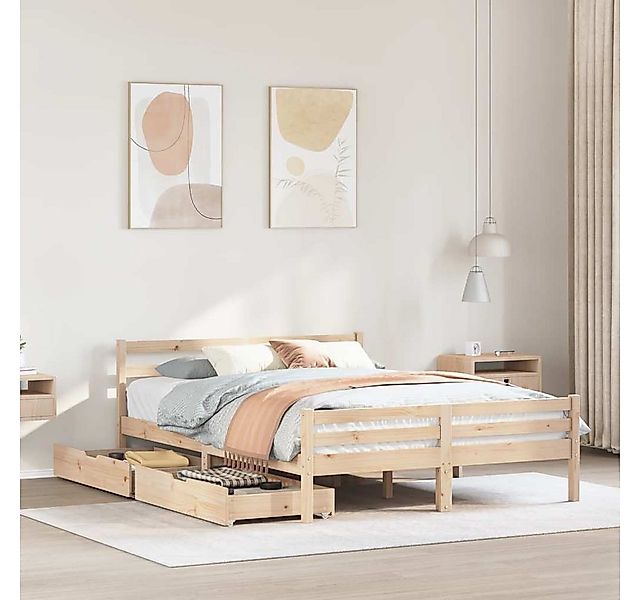 vidaXL Bett, Massivholzbett ohne Matratze 150x200 cm Kiefernholz günstig online kaufen