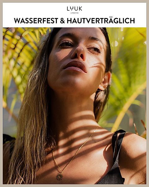 LUUK LIFESTYLE Kette mit Anhänger Sonne, mit HAPPINESS Spruchkarte, wasserf günstig online kaufen