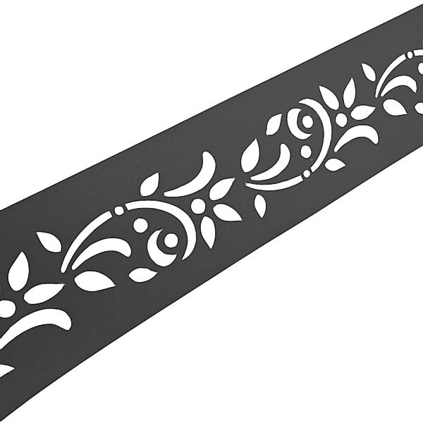 zaunzu Sichtschutz PREMIUM Dekor Floral1 Sichtschutz Anthrazit 2,55m günstig online kaufen