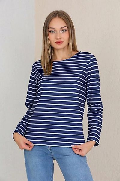 Bongual Sweatshirt langarm Streifen Rundhals Basic günstig online kaufen