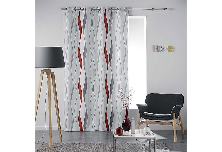 dynamic24 Vorhang (1 St), Ösen, blickdicht, Retro Muster Vorhang blickdicht günstig online kaufen