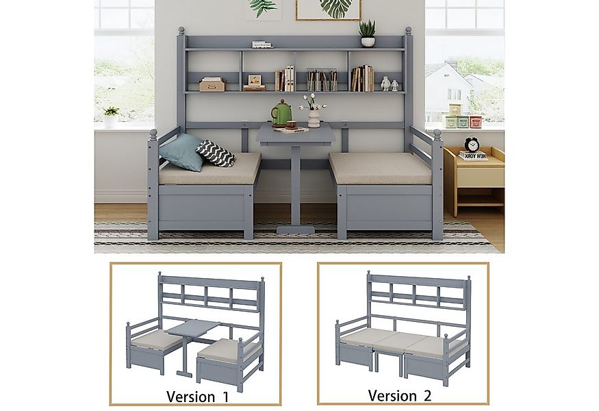 MC Star Schlafsofa Multifunktionales Massivholz200x90 cm, 2-in-1 Bett und S günstig online kaufen