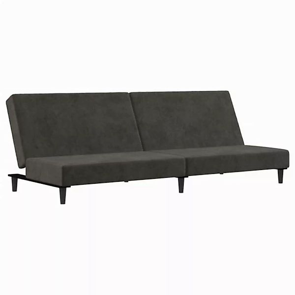 vidaXL Schlafsofa, Sofa 2-Sitzer Dunkelgrau Samt günstig online kaufen