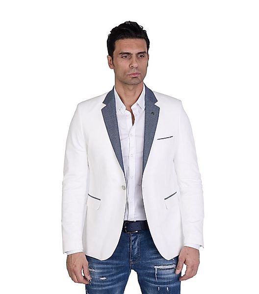 Denim Distriqt Jerseysakko in Slim Fit mit Stretch Weiß Gr. 54 entspricht G günstig online kaufen