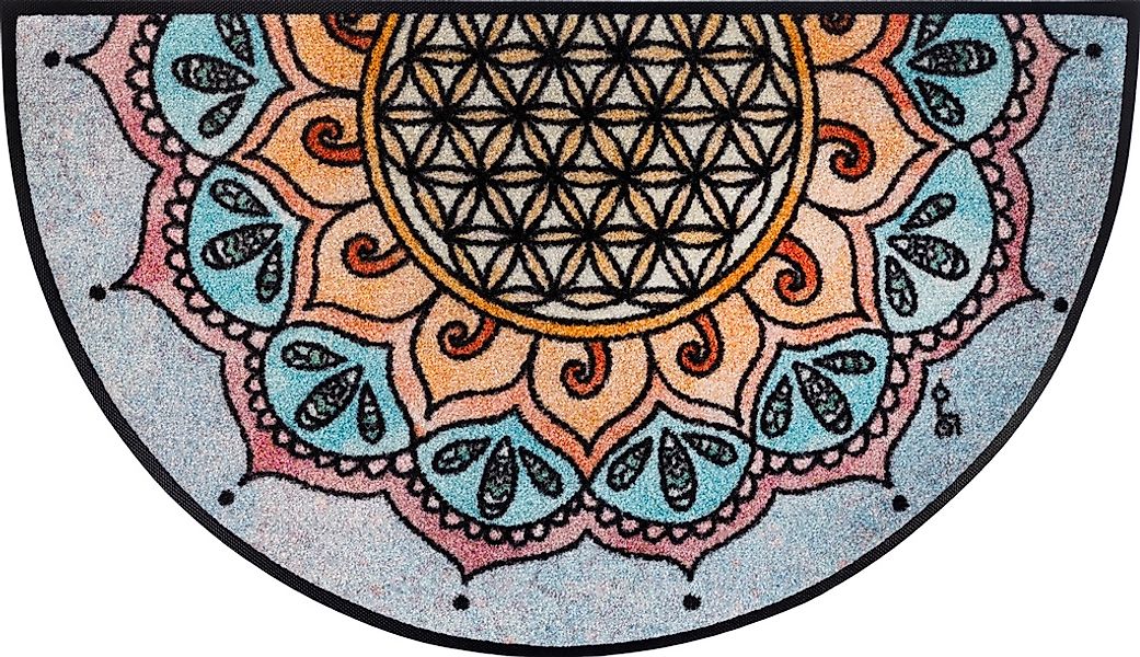 wash+dry by Kleen-Tex Fußmatte "Round Harmony Pattern" rechteckig 7 mm Höhe günstig online kaufen