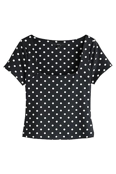 Next Kurzarmbluse Kurzärmeliges Top mit geradem Ausschnitt (1-tlg) günstig online kaufen