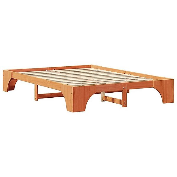 vidaXL Bett Bettgestell Wachsbraun Holz 160 x 200 cm Langlebig (1-tlg) günstig online kaufen