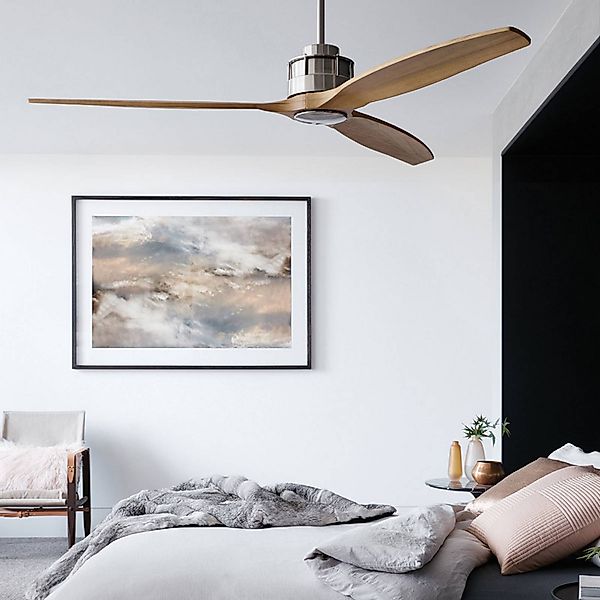 Beacon Deckenventilator Airfusion Akmani, leise, teak/chrom günstig online kaufen