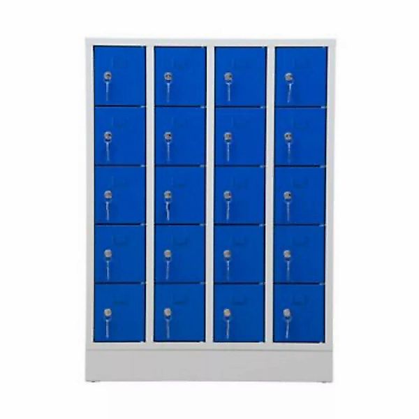 PROREGAL Schließfachschrank Seagull 20 Fächer HxBxT 110 x 80 x 15 cm Grau-B günstig online kaufen