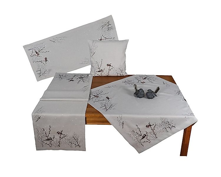 matches21 HOME & HOBBY Tischdecke Tischdecke DINA Vögel Spatzen auf Weidenä günstig online kaufen