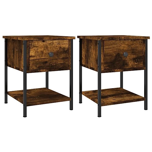vidaXL Nachttische 2 Stk Räuchereiche 34x35,5x45 cm Holzwerkstoff günstig online kaufen