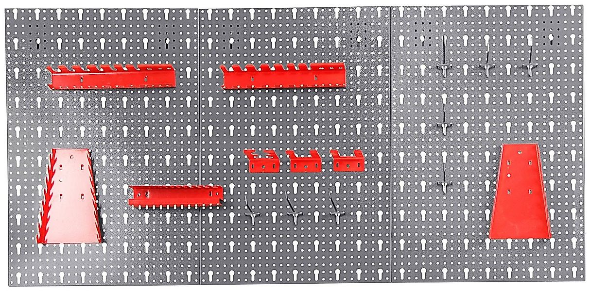 ONDIS24 Lochwand Jochen, 3 Stk., mit 22 Haken, BxTxH: 119,5x2,5x59,5 cm günstig online kaufen
