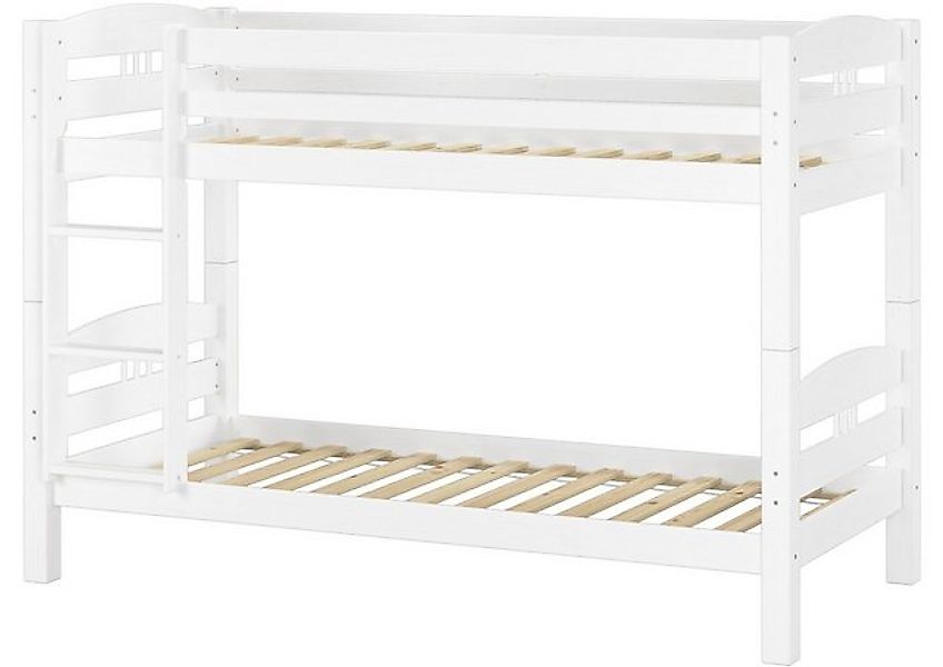 ERST-HOLZ Etagenbett Etagenbett 90 x 200 Kiefer Weiß mit Rollrosten günstig online kaufen