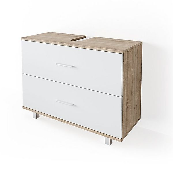 Vicco Waschbeckenunterschrank Ilias Sonoma/Weiß 80 x 61 cm günstig online kaufen