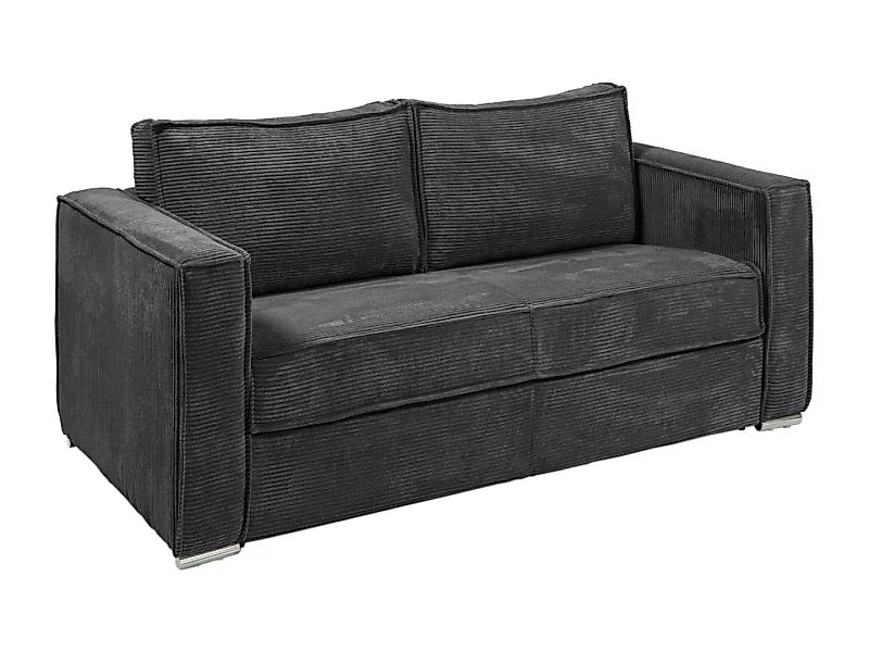 Schlafsofa mit Matratze 3-Sitzer - Cord - Anthrazit - Liegefläche 140 cm - günstig online kaufen
