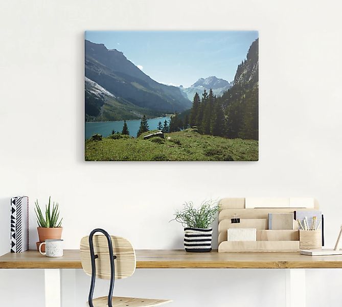 Artland Leinwandbild »Blick auf den Oeschinensee«, Berge, (1 St.), auf Keil günstig online kaufen
