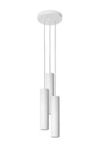Pendelleuchte Metall Weiß 3-flammig GU10 Ø 20 cm Modern günstig online kaufen