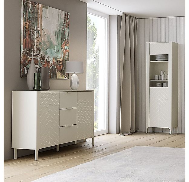 Lomadox Wohnzimmer-Set MAZARA-161, (Mega-Spar-Set, 2-St., Kommode Vitrine), günstig online kaufen