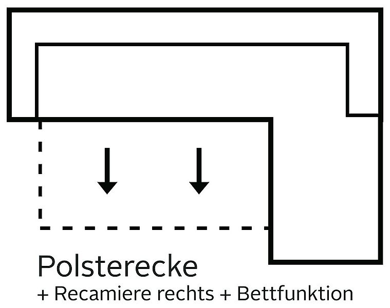 COTTA Ecksofa »Speedway L-Form«, mit Kopfteilverstellung, wahlweise mit Bet günstig online kaufen