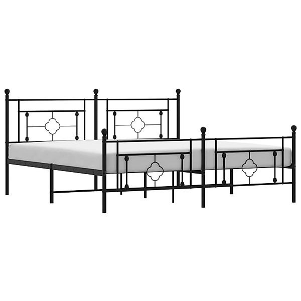 vidaXL Bettgestell, Bettrahmen mit Kopf- und Fußteil Metall Schwarz 180x200 günstig online kaufen