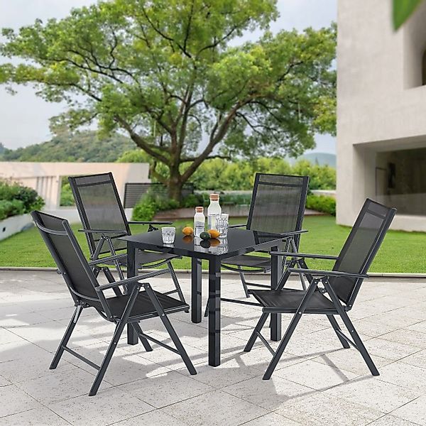 Juskys Garten-Essgruppe Milano, (5-tlg), 4 Gartenstühlen günstig online kaufen