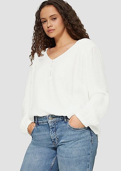 s.Oliver Langarmbluse Bluse Strukturierte Bluse aus Viskosemix mit Smok-Det günstig online kaufen