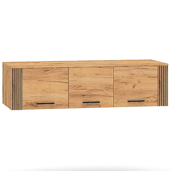 Aufsatzschrank 150 cm breit 3 Türig modern in Eiche URBANIA-131 günstig online kaufen