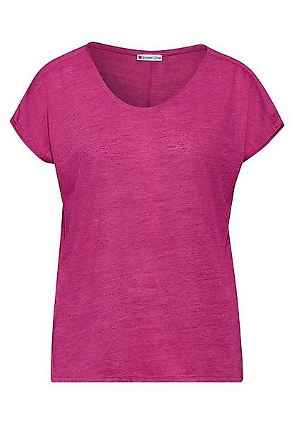 STREET ONE T-Shirt LTD QR linen look shirt w.wove günstig online kaufen