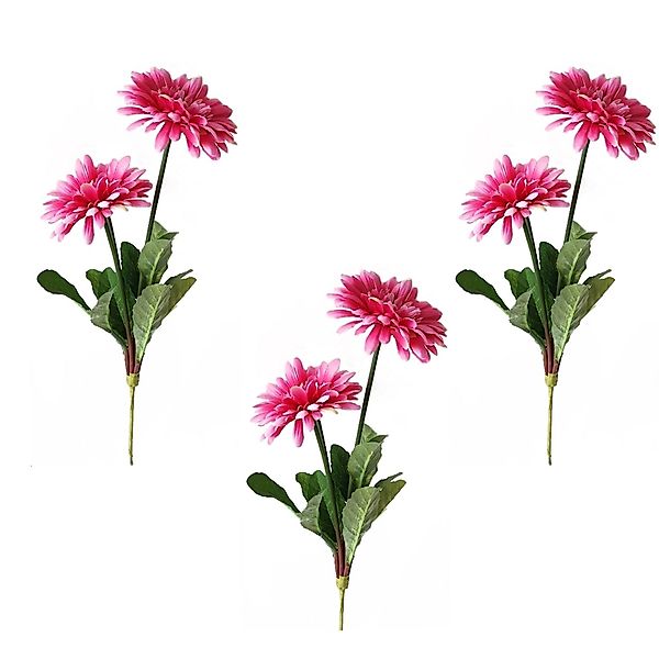 Kunstblume Gerbera 2-stielig 3er Set Pink günstig online kaufen