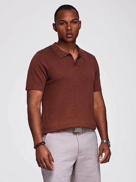 OMBRE Poloshirt Knopfloses Herren-Poloshirt mit klassischer günstig online kaufen