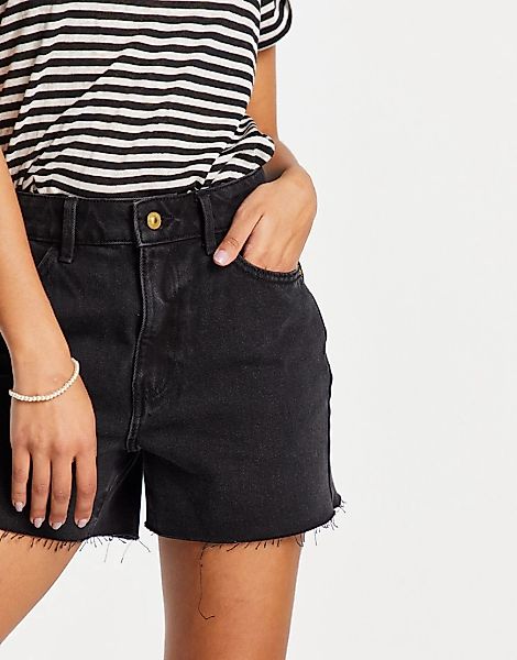 JDY – Mom-Shorts aus Jeans in verwaschenem Schwarz günstig online kaufen