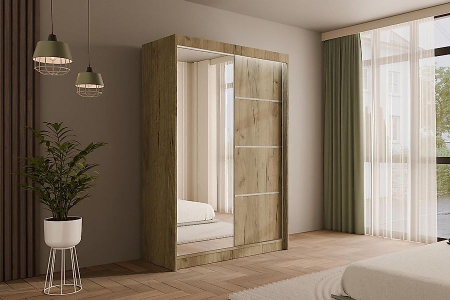 ALTDECOR Schiebetürenschrank PAOKI (Kleiderschrank Garderobenschrank mit vi günstig online kaufen