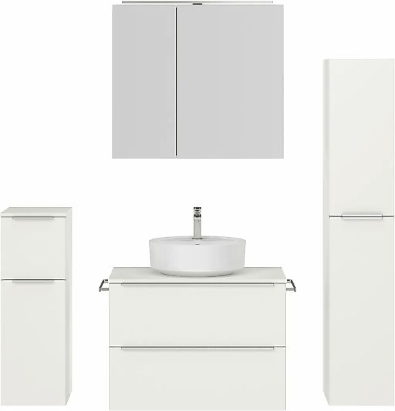 nobilia Badmöbel-Set, (4 St., vormontiert, mit Soft-Close), inkl. Spiegelsc günstig online kaufen