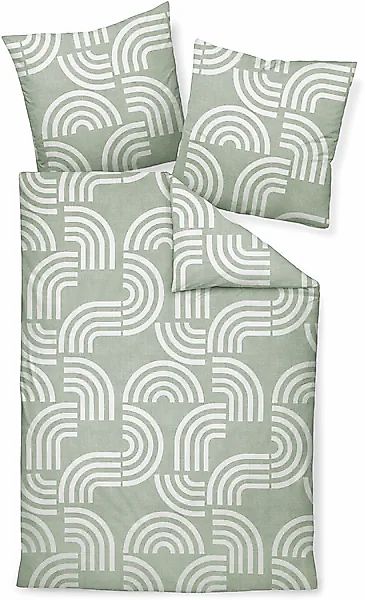Janine Janine Feinbiber Bettwäsche DAVOS 65157 salbeigrün Größe:  200x220 c günstig online kaufen