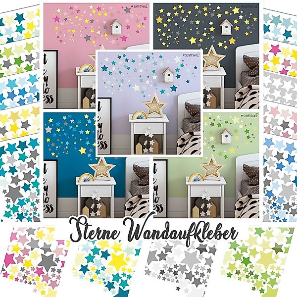 Sunnywall Wandtattoo Sterne Aufkleber Stars Wandsticker günstig online kaufen