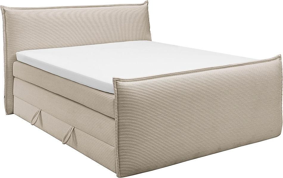 set one by Musterring Boxspringbett "Florida" in modernem Cord-Bezug, mit B günstig online kaufen