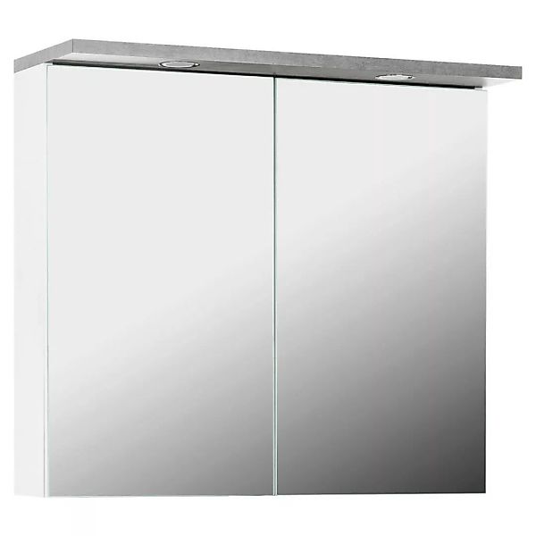 Spiegelschrank Praya Dark Concret Nachbildung weiß B/H/T: ca. 79x71x28 cm günstig online kaufen
