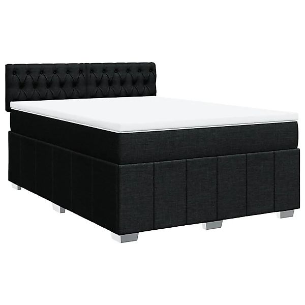 vidaXL Boxspringbett mit Matratze Schwarz 160x200 cm Stoff 3289428 günstig online kaufen