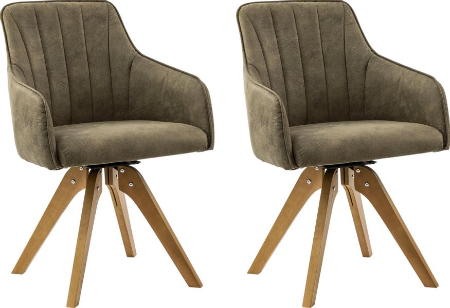 Home affaire Drehstuhl "Formentor" (Set) 2 Stk. Microfaser mit Rückensteppu günstig online kaufen