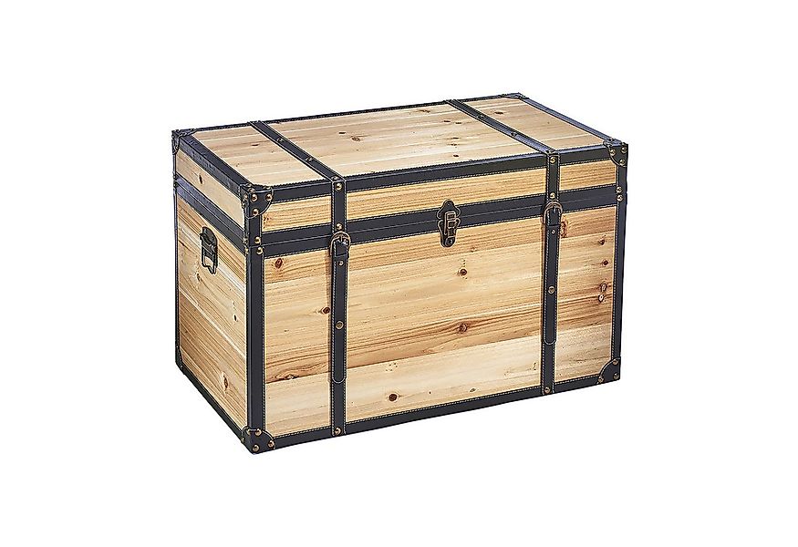 Kobolo Truhe Schatztruhe Holztruhe FLORENCE mit Details Größe L günstig online kaufen
