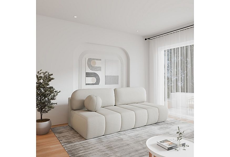 MOEBLO Sofa Fluffy aus Bouclé, Bequemes Sofa mit Schlaffunktion, Stilvollem günstig online kaufen