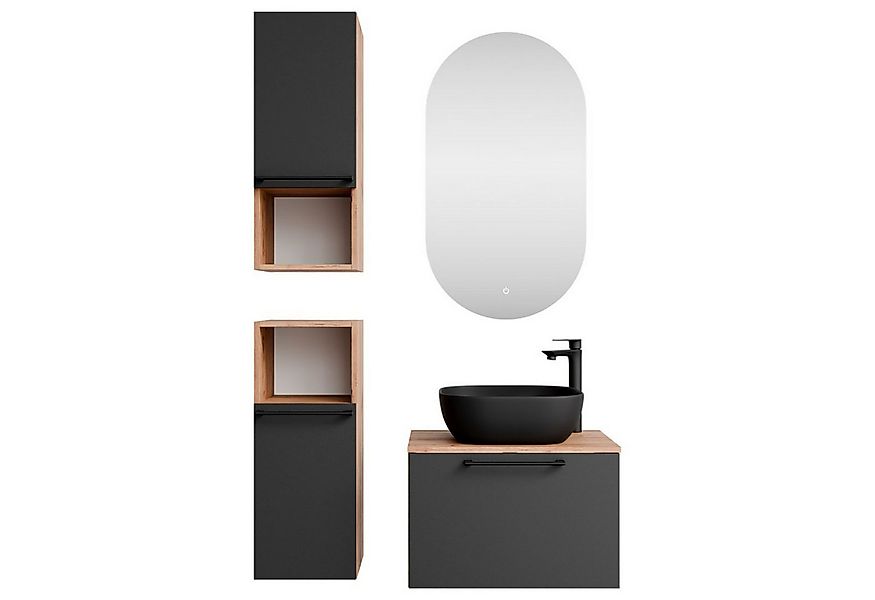 Planetmöbel Badmöbel-Set Astra, (Badezimmerschrank, 5-St., Waschbeckenunter günstig online kaufen